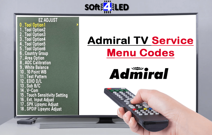 Admiral TV Service Menu Codes & Instructions