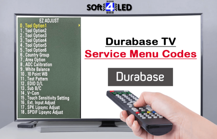 Durabase TV Service Menu Codes & Instructions