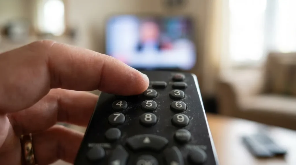 Entering Emerson TV remote code on universal remote keypad
