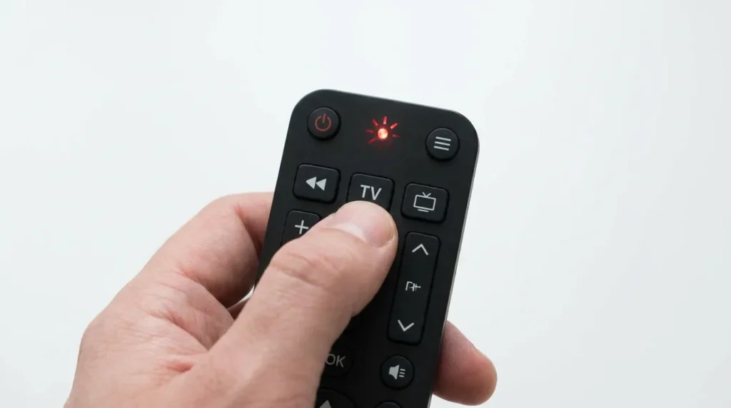 Hand programming a universal remote control to a Logik TV