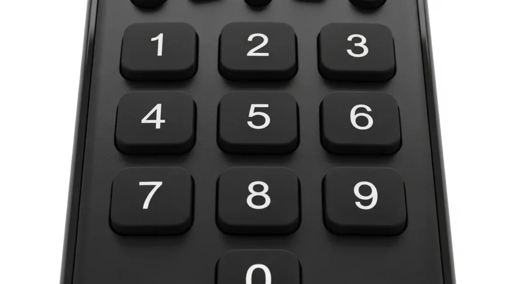 Universal remote keypad for entering codes.
