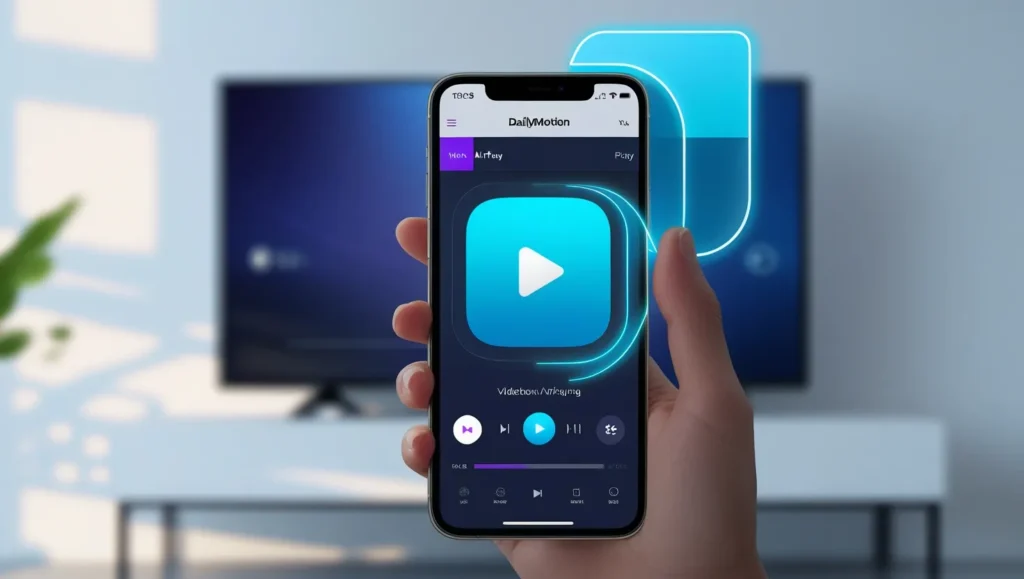 Dailymotion app on iPhone with AirPlay option