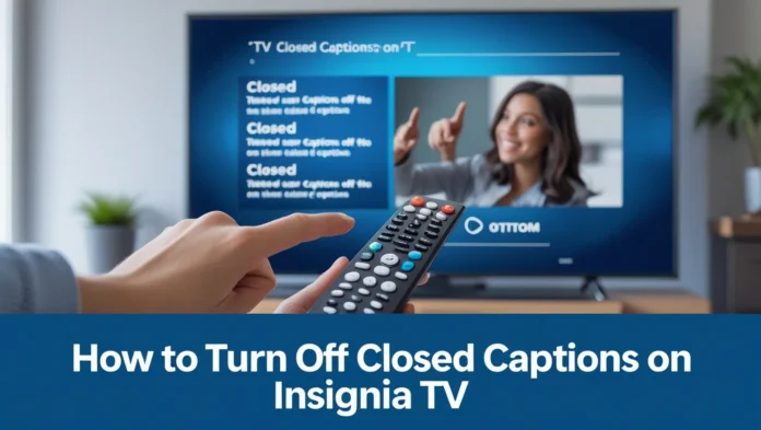 How to Turn Off Closed Captions on Insignia TV
