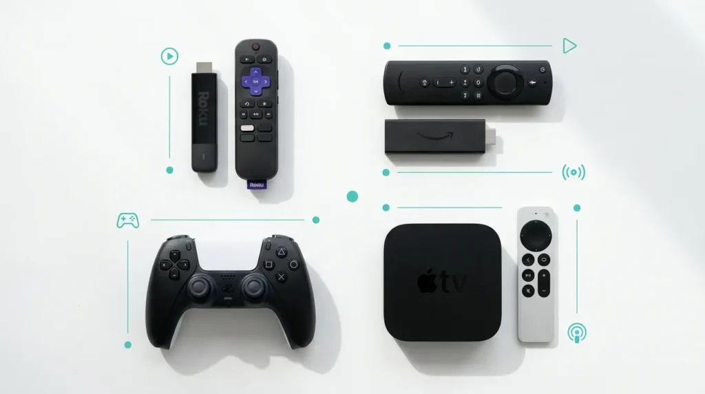 Supported streaming devices for Hulu Plus Live TV including Roku Fire TV Apple TV and gaming consoles