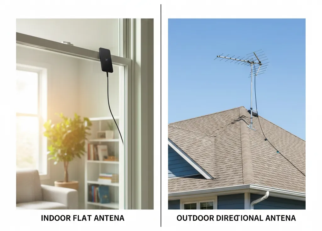 Comparison of indoor window-mounted antenna versus outdoor roof-mounted antenna for AirTV