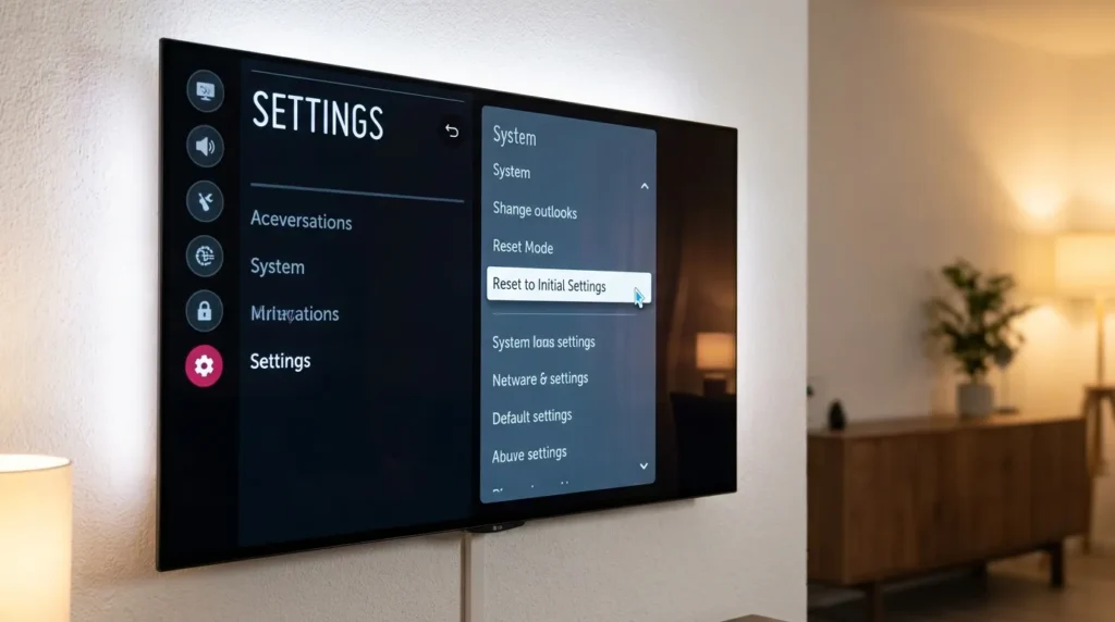 LG TV factory reset settings menu