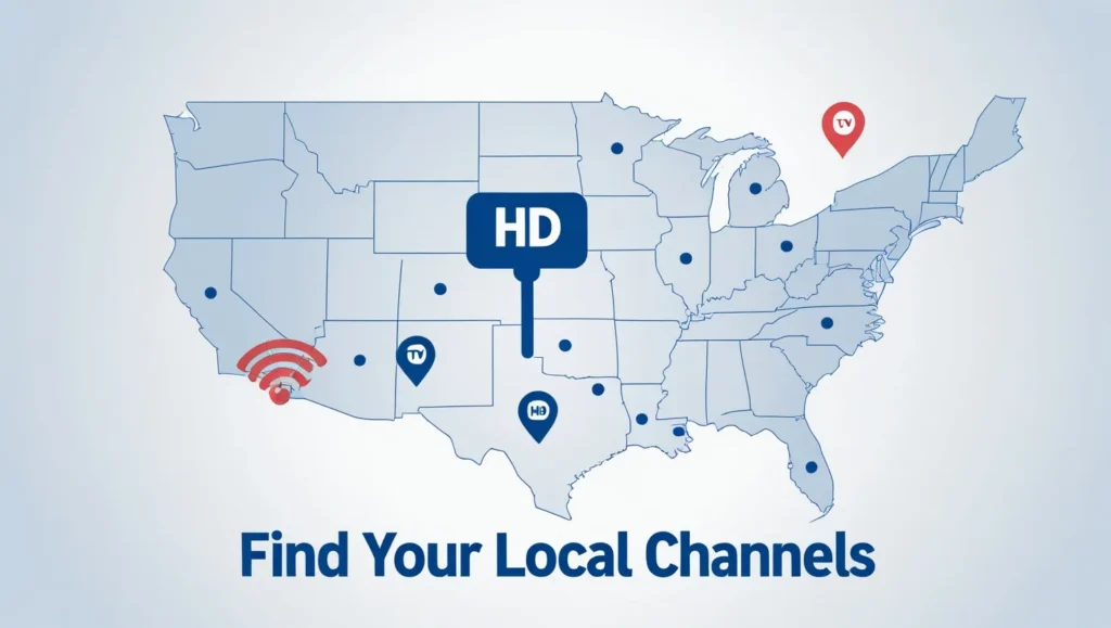 Map of OTA channels for AirTV