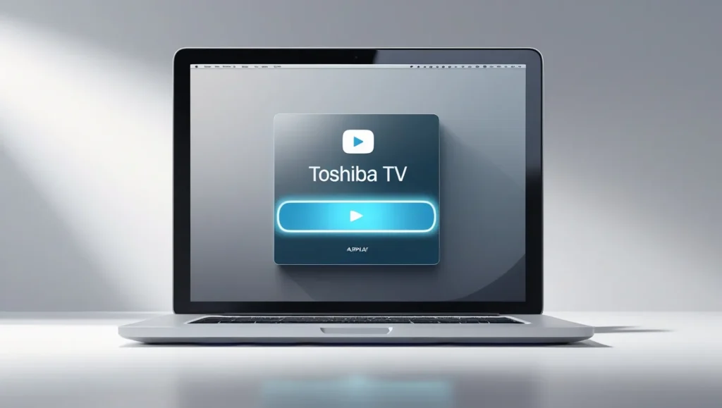 MacBook AirPlay menu with Toshiba TV