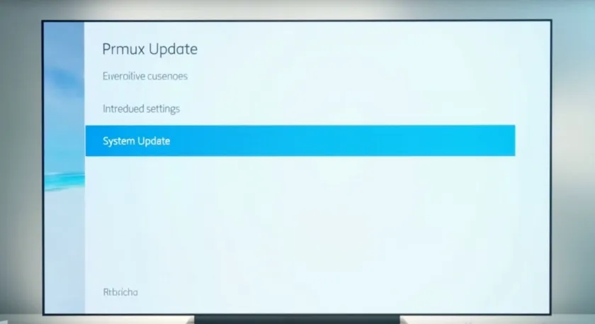 Polar TV settings menu displaying firmware update option.