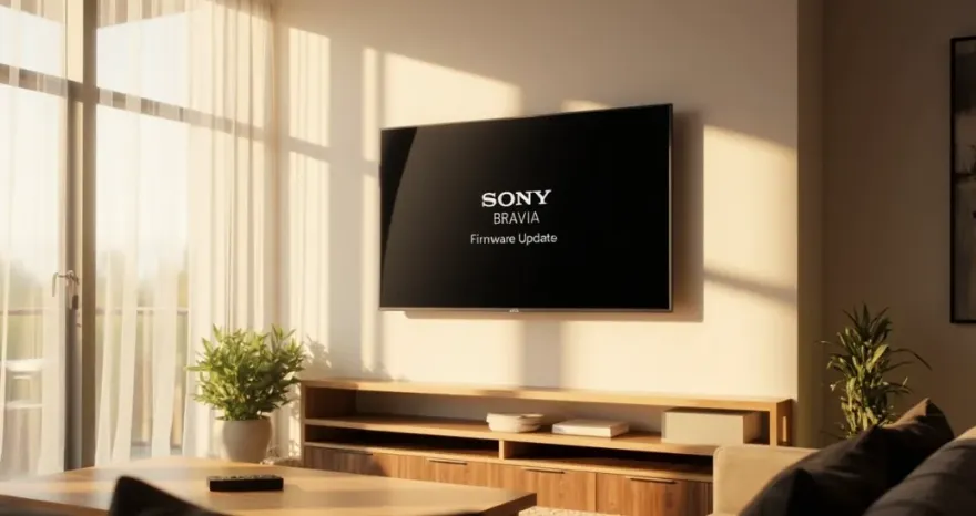 Sony TV displaying firmware update screen