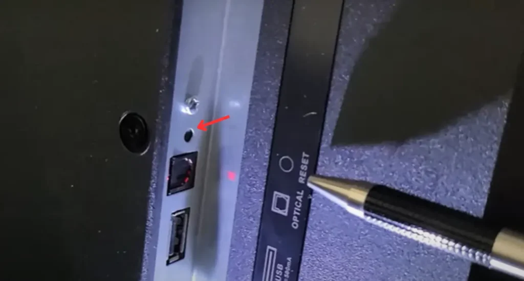 Westinghouse TV reset button