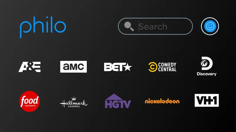 Collage of TV show posters from Philo channels like AMC and HGTV.