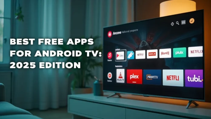 Android TV displaying free app icons