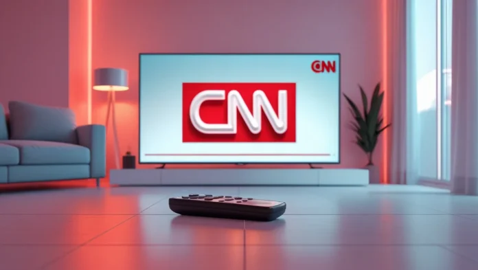 CNN logo on TV with DirecTV remote