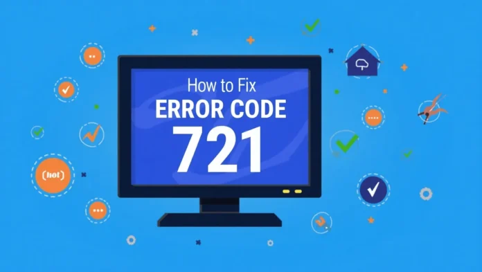 TV screen with DirecTV error 721 and repair icons