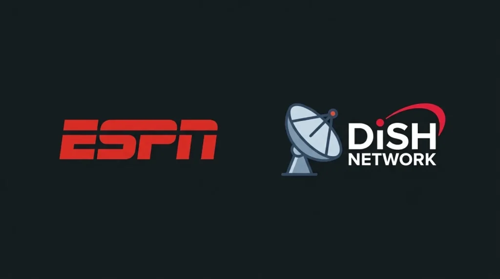 ESPN logo alongside DISH Network branding representing channel 140
