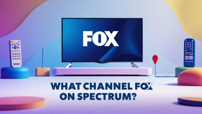 TV showing FOX logo for Spectrum channel guide