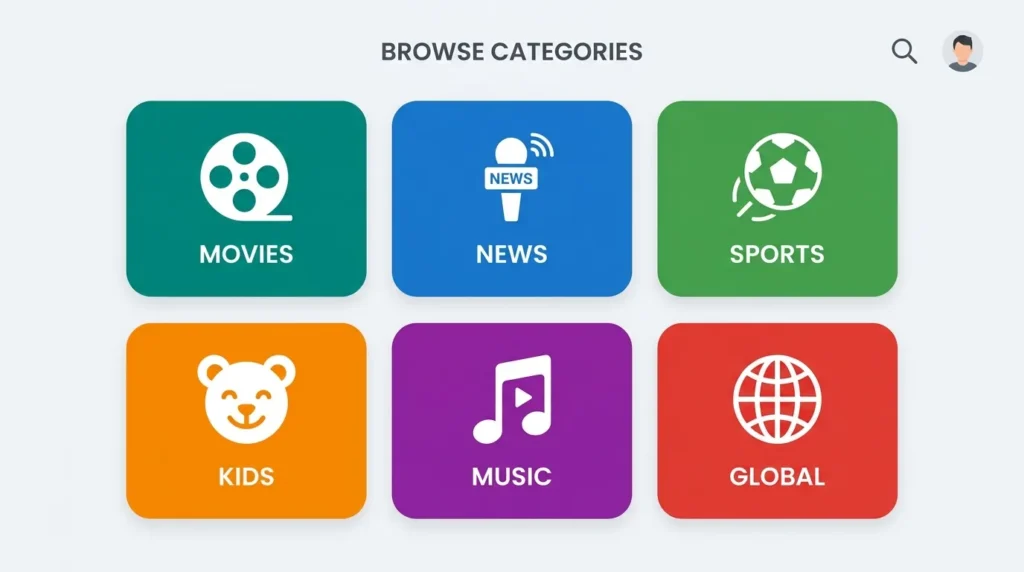 Free Roku channels organized by category in 2026 including movies, news, sports, kids, and international
