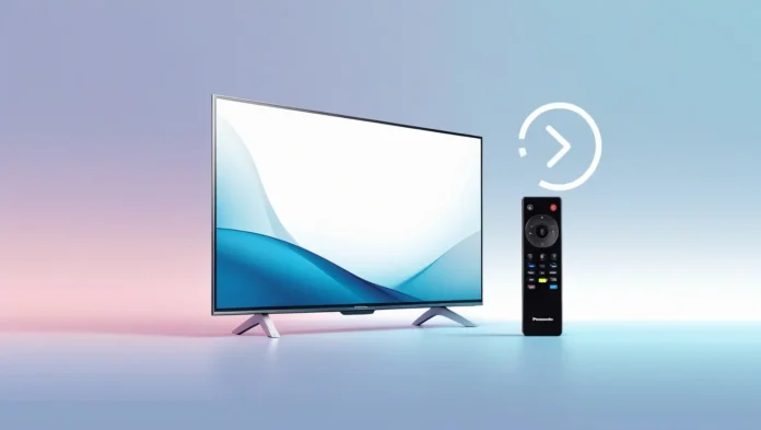 Panasonic TV and remote with reset icon