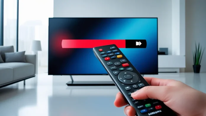 Samsung TV with stuck volume bar and remote