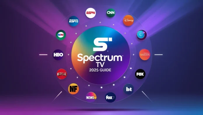 Spectrum TV channels list 2025 guide thumbnail showing channel logos and package information