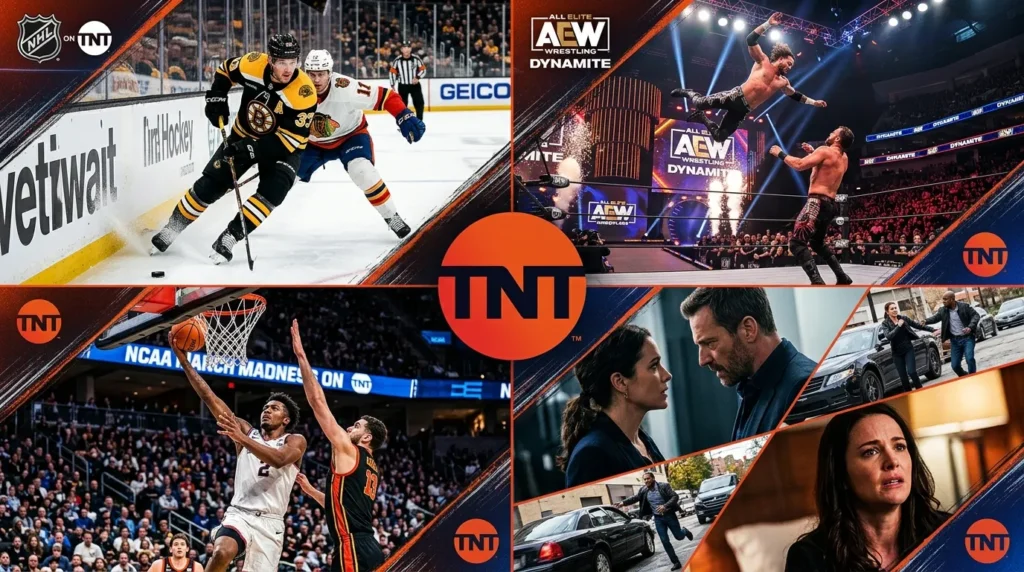 TNT channel programming showing sports and entertainment content