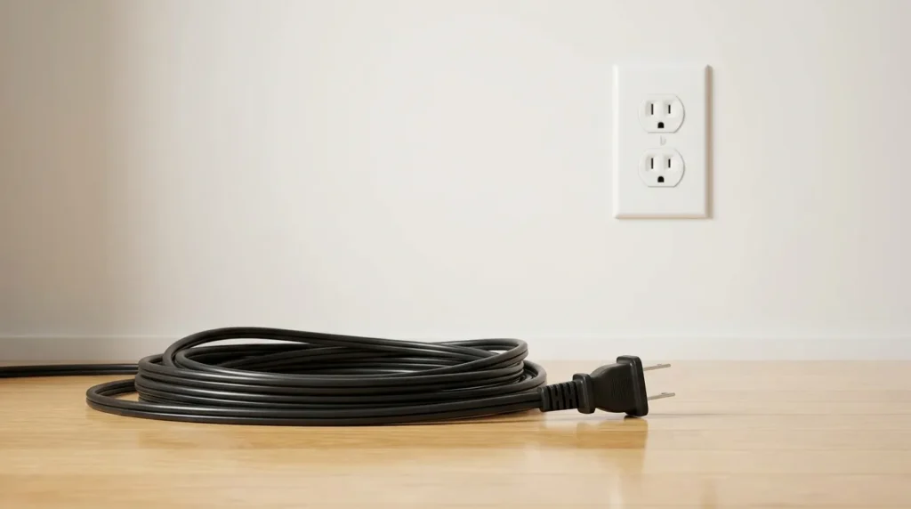 TV power cord unplugged from wall for a power reset cycle