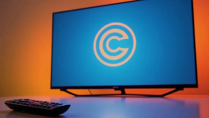 Comedy Central logo on TV with Spectrum remote
