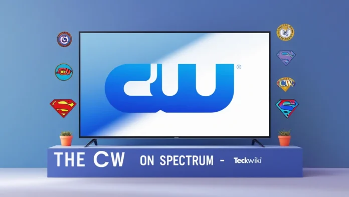Thumbnail of a TV displaying The CW logo with Spectrum branding for a 2025 guide.