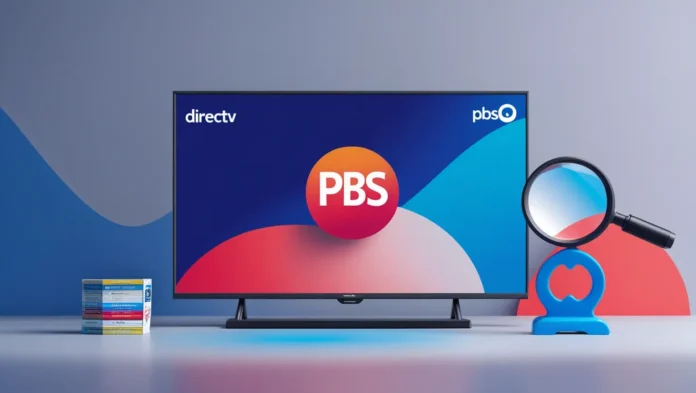 PBS logo on TV with DirecTV branding