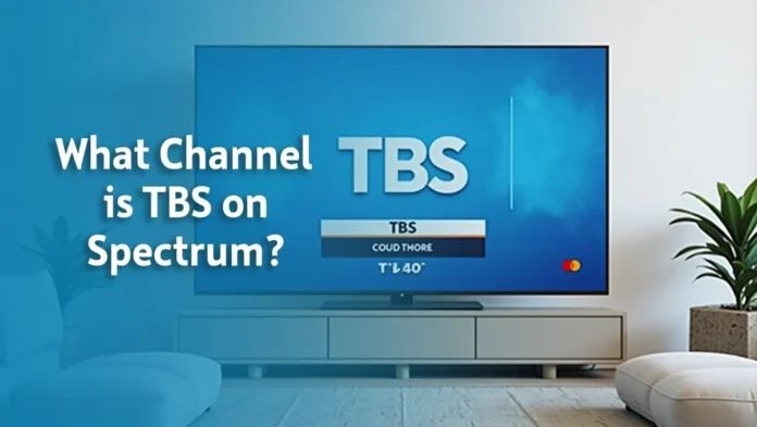 TV displaying TBS logo with channel guide