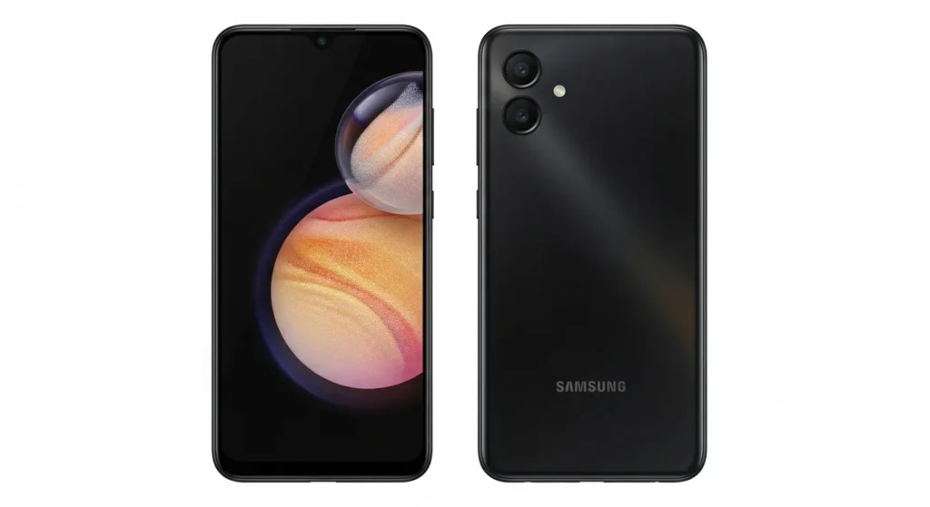 Front and back view of Samsung Galaxy A07 5G smartphone