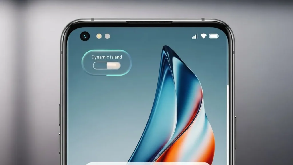 iPhone 18 Pro front display with top-left camera hole and shifted Dynamic Island