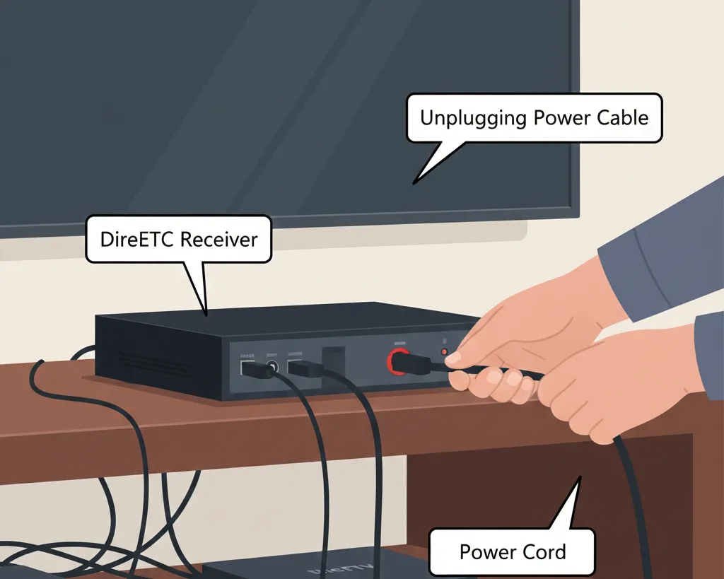 Troubleshooting DirecTV receiver by unplugging power cable