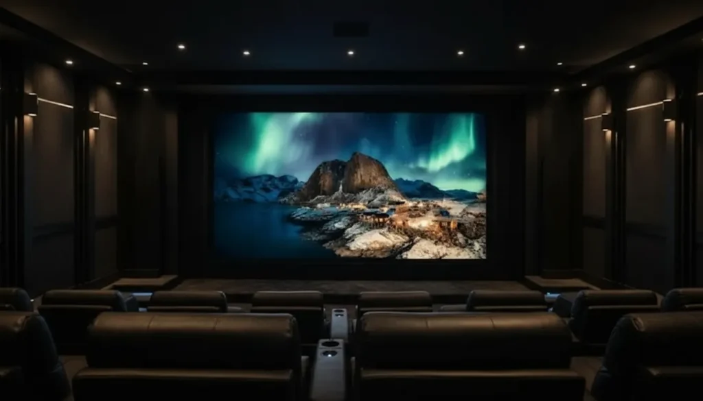 MicroLED video wall in luxury home theater demonstration