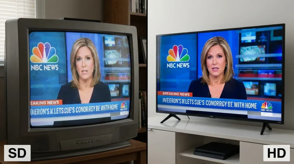 SD vs HD NBC channel on Spectrum — picture quality comparison
