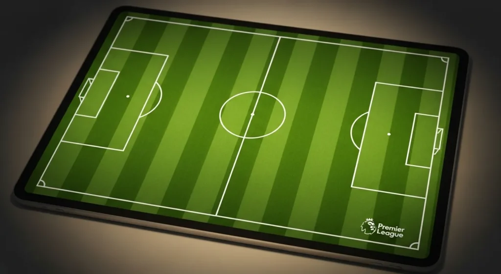 Tablet showing a football match stream